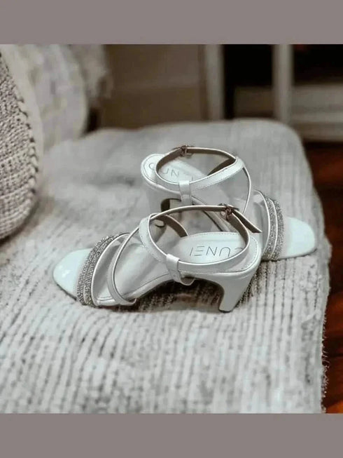 Womens Solid White Heels
